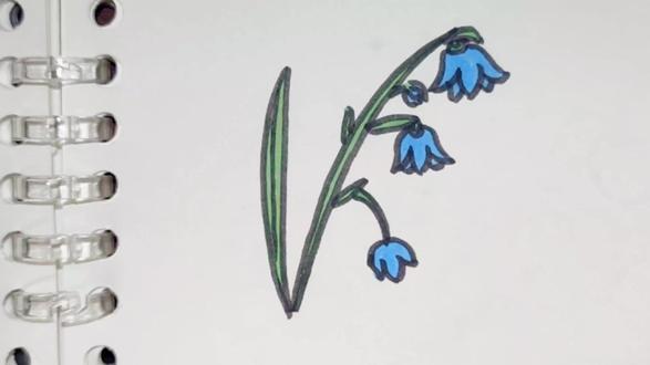 一分钟学会画蓝铃花#简笔画