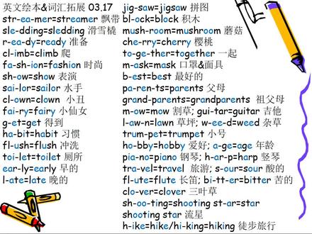 英文绘本&词汇拓展(适合一&二年级小学生) 03.17 #宝宝们学会了吗