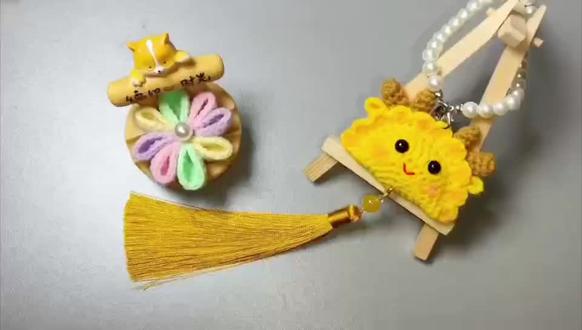 钩针龙饺挂件,可爱萌龙。#钩针教程 #手工钩针编织 #毛线钩织