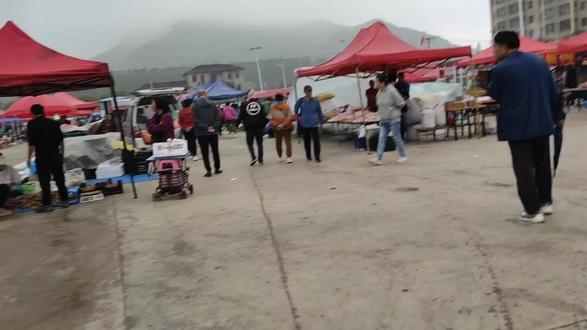 口前山脚下的早市,村民自己种的蔬菜,绿色新鲜便宜,买买买