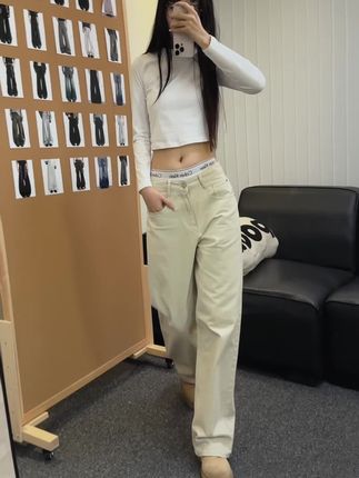 百搭四季款通勤穿搭中性风直筒宽松百搭直筒休闲长裤裤子
