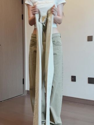 百搭四季款通勤穿搭中性风直筒宽松百搭直筒休闲长裤裤子