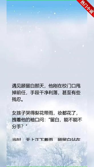 《留白不留情》这小说也太好看了吧!