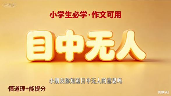 小学生必学成语《目中无人》,故事+造句+作文用法,一次讲透 #成语 #成语积累 #小学语文 #小学语文老师 #小学作文