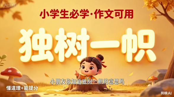 小学生必学成语《独树一帜》,故事+造句+作文用法,一次讲透 #成语 #成语积累 #小学语文 #小学语文老师 #小学作文
