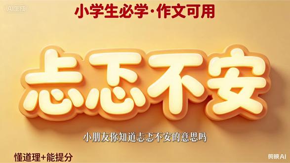 小学生必学成语《忐忑不安》,故事+造句+作文用法,一次讲透 #成语 #成语积累 #小学语文 #小学语文老师 #小学作文