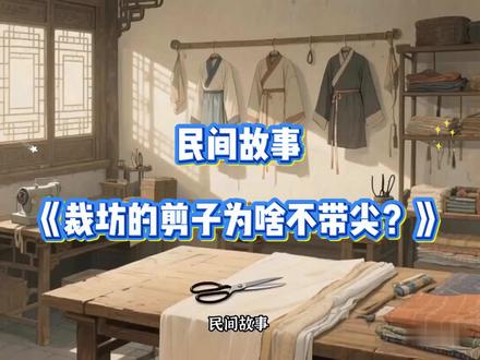 民间故事:裁坊的剪子为啥不带尖? #民间故事 #故事 #故事会 #分享