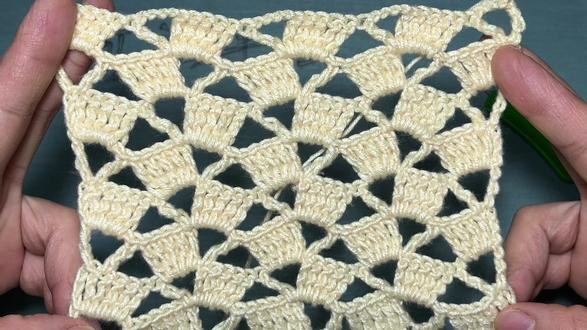 钩针东倒西歪方块花样,织围巾也好好看 来回往返的钩织#手工编织零基础教学 #手工毛线编织 #手作diy #钩针编织 #我的手工作品