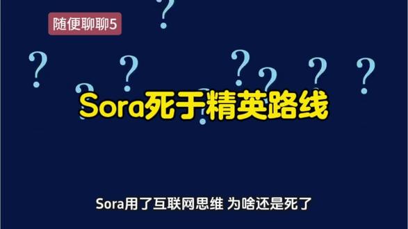 随便聊聊5 Sora死于精英路线