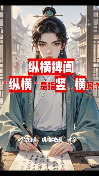 纵横捭阖“纵横”是指竖、横吗? #纵横 #鬼谷子