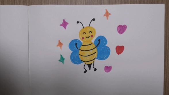 可爱又勤劳的小蜜蜂🐝 #原创作品 #创意简笔画