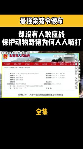 最强杀猪令颁布,却没有人敢应战!保护动物野猪为何人人喊打? #野生动物 #动物冷知识