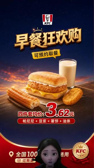 肯德基早餐特惠套餐来啦 #早餐吃什么 #肯德基 #帕尼尼 #美食分享 #早餐打卡