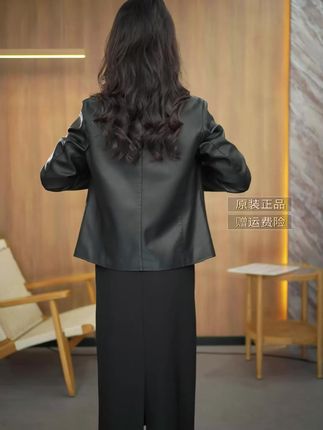秋季女士皮衣外套 海宁软皮 #女士皮衣 #水洗软皮外套