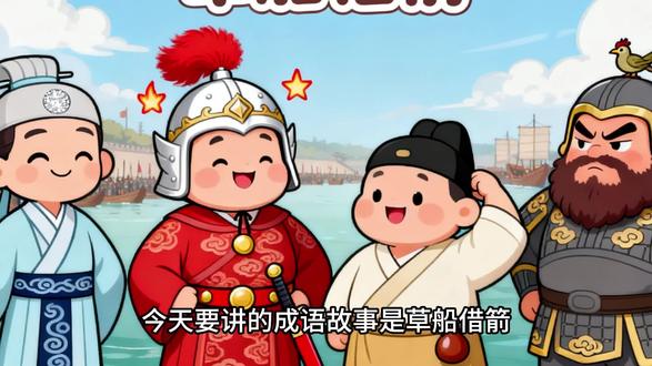 AI一键生成儿童成语故事《草船借箭》 AI一健生成