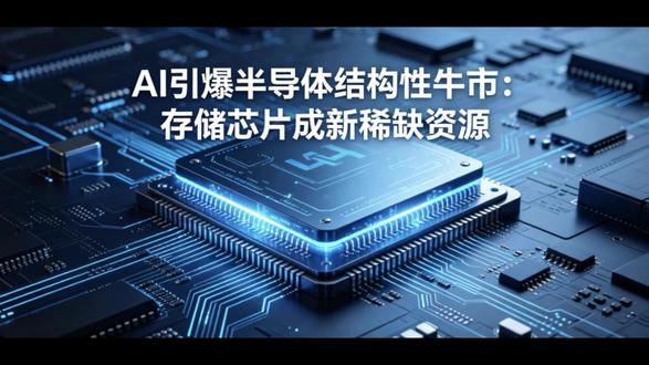 AI引爆半导体结构性牛市:存储芯片成新稀缺资源 本轮行情本质是AI需求重构半导体产业链——存储芯片从消费电子配角跃升为数据中心核心,引发全产业链价值重估与稀缺性定价。#半导体 #芯片 #AI