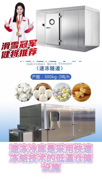 隧道冷冻机 速冻冷库是采用快速冻结技术的低温仓储设施,核心是在短时间内将物料中心温度降至 -65℃ 以下,最大程度保留食材的营养、口感和品质,同时延长保鲜期。#隧道冷冻机