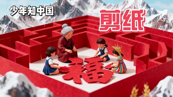 少年知中国——剪纸 #中华传统文化 #非遗传承 #AI动漫