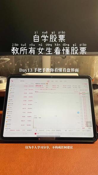 教你看懂股票 第13集|看懂手机看盘界面 新手姐妹手机炒股最基础的页面都没有搞懂?
这期同花顺手机看盘完整教学来了!
学姐带你从大盘到个股的顺序拆解,看懂三大指数、涨跌家数、板块资金、分时盘口核心数据,理清正确看盘逻辑,告别盲目盯个股。
0 基础也能轻松吃透基础看盘知识,建立交易大局观,内附清晰操作步骤。
内容仅为学习分享,不构成任何建议。投资有风险,入市需谨慎。
我是腰果学姐,每天帮你弄懂一个股票小知识,0基础也能轻松入门。我们下期见~
#看盘界面 #看盘界面设置 #新手学炒股 #新手学股票 #自学股票