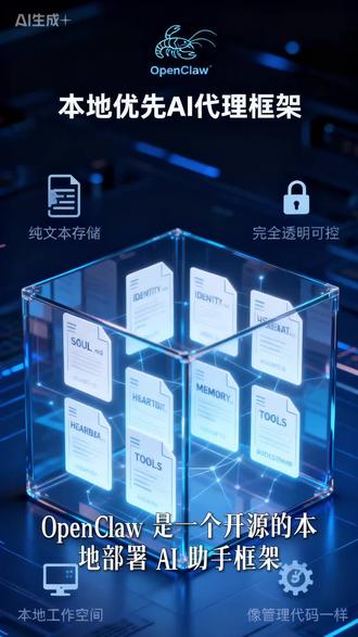 OpenClaw的灵魂 I 从8个md文件看懂AIAgent 想要一个真正属于自己的AI助手?OpenClaw用8个Markdown文件就能搞定!
本期视频带你快速了解OpenClaw的核心架构:从定义AI性格的SOUL.md,到自动管理记忆的MEMORY.md,每个配置文件都有独特作用。