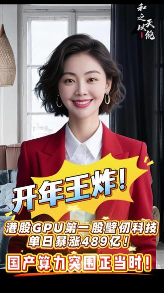 开年王炸!港股GPU第一股壁仞科技单日暴涨489亿! 开年王炸!港股GPU第一股壁仞科技单日暴涨489亿!国产算力突围正当时!答案很简单:行业景气度拉满+稀缺性拉满!大家更关心的是,国产GPU的投资机会就这三家了吗?下一个登陆资本市场的国产GPU龙头会是谁?欢迎在评论区留下您的观点,咱们共同拭目以待。我是天倪,您身边的并购重组专家,关注我,别错过!#国产GPU#壁仞科技#摩尔线程#沐曦股份#燧原科技#芯动科技#国产算力#AI时代#算力产业#商业共振##张文#架构师#AMD#英伟达@SeepSeek+国产GPU @壁仞科技研究院 @摩尔线程 @沐曦@燧原科技Enflame @芯动科技Innosilicon @NVIDIA英伟达 @AMD中国 @芯东西 @芯博会 @芯闻社Pro @铱芯社#随时随地标记一下 #开拍即新年 #抖音热点记忆2025 #用影视飓风运镜打开各行各业 #抖音合集升级计划