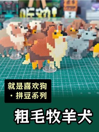 就是喜欢狗・拼豆系列:粗毛牧羊犬 拼豆小狗#拼豆#小狗#粗毛牧羊犬