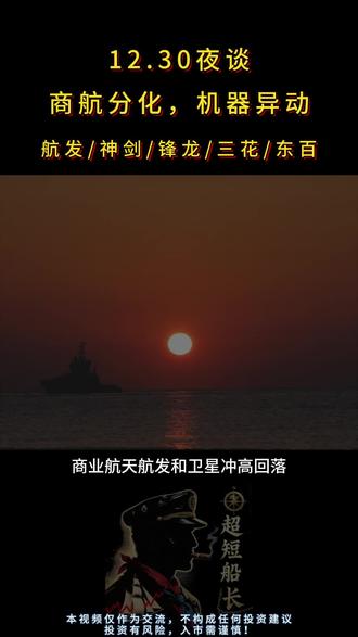 12.30夜谈,商业航天分化,机器人异动 #短线交易 #股票 #股民 #商业航天 #人形机器人