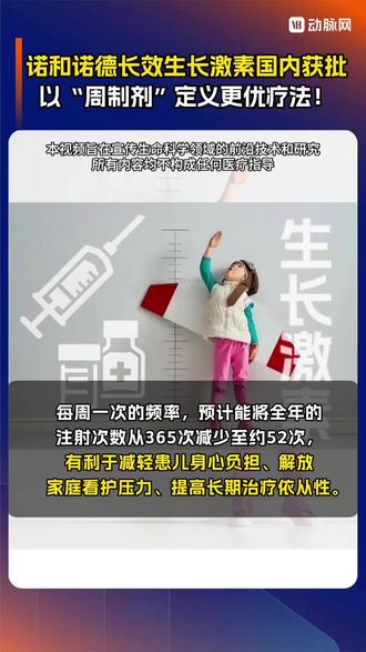 诺和诺德长效生长激素国内获批,以“周制剂”定义更优疗法! 12月25日,诺和诺德的创新长效生长激素「帕西生长激素注射液」获得国家药监局批准,用于治疗因内源性生长激素分泌不足而导致生长缓慢的2.5岁及以上儿童患者。
帕西生长素的核心突破,在于其成功将需要每日皮下注射的传统重组人生长激素(rhGH),升级为每周给药一次的长效制剂。这一突破依托于可逆性白蛋白结合技术。通过对天然生长激素分子进行精准修饰显著减缓药物被肾脏过滤清除的速度,在体内的半衰期从3-4小时延长至约30小时。
正是这种长效机制,使得药物浓度能够在长达一周的时间内维持在对骨骼生长有效的治疗窗口,最终实现了从“日制剂”到“周制剂”的飞跃。每周一次的频率,预计能将全年的注射次数从365次减少至约52次,有利于减轻患儿身心负担、解放家庭看护压力、提高长期治疗依从性。
目前,中国儿童生长激素市场规模已超百亿,2024至2025年国内长效生长激素市场
迎来大爆发,在帕西生长素之前,已有多款生长激素产品进入审批程序。诺和诺德帕西生长素的加入,不仅为患者提供了一个新的高效选择,更可能通过竞争推动产品可及性的提升和长期治疗观念的进一步普及。
#诺和诺德 #长效生长激素 #帕西生长素 #儿童生长缓慢 #医药创新