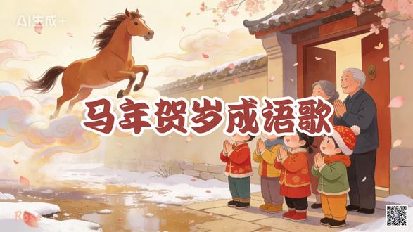马年贺岁成语歌 龙马精神!唱完这首歌,2026 万事 “马” 上成!#歌曲#成语 #贺岁 #马年