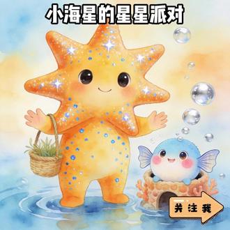 儿童绘本《小海星的星星派对》 小海星为了星星派对准备了哪些东西#绘本故事#睡前故事#抖音精选#亲子阅读#启蒙早教