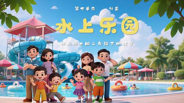 二年级下册数学《水上乐园》AI融合课 #水上乐园课件 #水上乐园公开课 #二年级水上乐园 #北师大版二年级下册水上乐园 #水上乐园教案