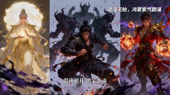 混沌鸿蒙,太初觉醒 混沌鸿蒙之中,太初自太初之气中孕育苏醒,感知自身为先天五太之一,与盘古、太易等同辈神祇同源而生,初步掌握“太初道则”——万物起源与本源修复之力。#太初鸿蒙