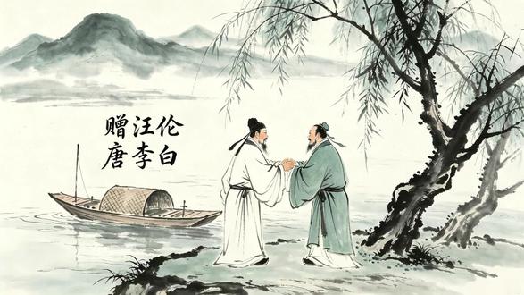 桃花潭水深千尺 不及汪伦送我情 #古诗词 #李白 #赠汪伦 #小学语文 #友情 三分钟重温经典古诗赠汪伦与其背后的故事。
赠汪伦
李白乘舟将欲行,忽闻岸上踏歌声。
桃花潭水深千尺,不及汪伦送我情#。