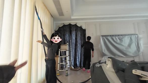 12月17日 今天带你看在修水富人用什么样的窗帘#别墅窗帘 #法式别墅 #窗帘安装实拍 #软装搭配