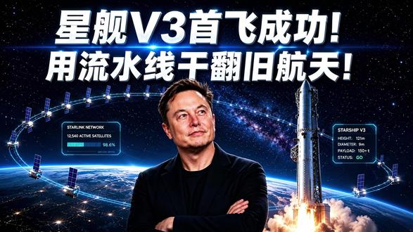 星舰V3、Flight 12首飞成功! 整个商业航天的历史,被马斯克用造汽车的流水线思维彻底改写了!#星舰v3 #马斯克 #spacex #商业航天 #商业思维