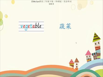 三年级下册(外研版)英语单词 Unit3 vegetable 跟Ms Sun用自然拼读掌握单词发音和拼写