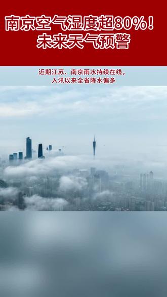 南京空气湿度超80%!未来天气预警 #热点 #南京 #天气