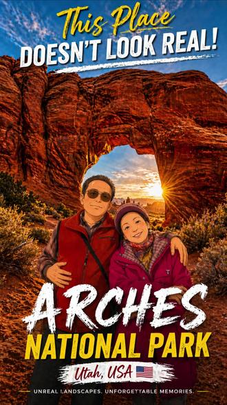 Arches National Park 這裡,是美國猶他州最震撼的自然奇景——
拱門國家公園。
走進這片紅色大地,
你會發現,眼前的每一塊岩石,
都像被時間雕刻成藝術品。
第一站,我們來到窗形拱門。
巨大的石拱像一扇通往世界另一端的門,
陽光穿過拱門,彷彿打開了大自然的舞台。
還有特別的三語婆岩石造型。
屹立在拱門國家公園。
沿著公路前進,
你會看到孤獨佇立的平衡石,
它看似隨時會倒下,卻屹立千萬年。
當夕陽灑在紅岩上,
整片大地染上金黃色的光,
這一刻,美得讓人屏住呼吸。
而在拱門之下,
我們不只是旅人,
更像走進了一幅活著的畫。
這裡不是電影場景,
卻比電影更震撼。
美國,猶他州,
拱門國家公園——
一生一定要來一次的地方。