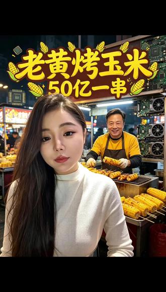 市值三万亿芯片大佬黄仁勋,夜市为一根烤玉米请客全场,反差笑翻全网