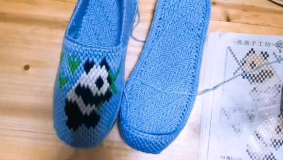 熊猫图案左脚编织方法一行一行详细讲解喜欢的姐妹看过来哟