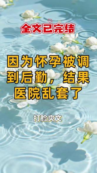 #因为怀孕被调到后勤,结果医院乱套了###小说推荐#文荒推荐#全文完结#女生必看#后续#结局