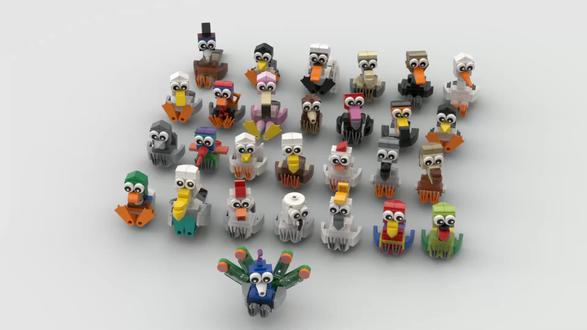 【乐高moc鸵鸟】图纸拼搭教程分享