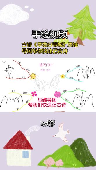 手绘视频——古诗《望天门山》思维导图帮你快速记古诗 #手绘思维导图 #古诗配画 #古诗文 #思维导图记古诗