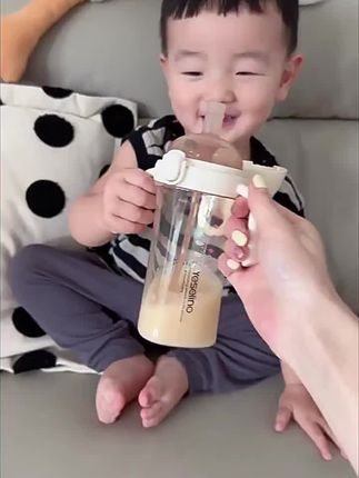 第三代翻盖PPSU单手即泡奶耐摔宝宝防漏婴幼儿学生活用品直饮杯饮