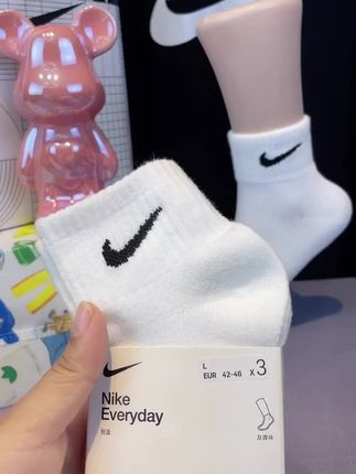 NIKE耐克3BRAND袜子【3双装】女袜纯色黑袜子白袜子女运动袜子0033