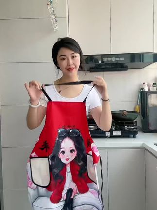 韩版防水防污防油时尚围腰防泼水工装围裙罩衣工作服透气拼接围裙