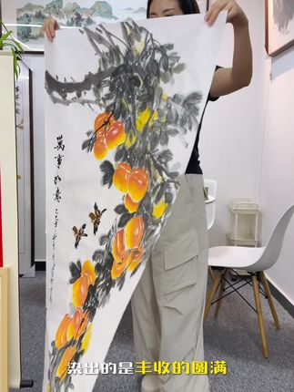 纯手绘事事如意万事如意写意花鸟国画作品#字画#挂画#文玩探宝