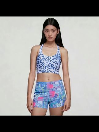 LULUISSUE 蝴蝶短裤:拼贴 + 印花双设计超吸睛,高腰束腰还提臀!女子健身运动穿,舒适显型~