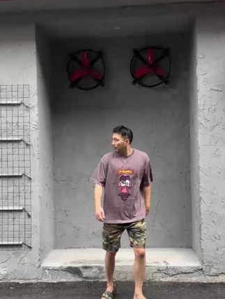 短袖印花嘻哈重磅夏季情侣T恤做旧圆领zooparty短袖男士美式复古