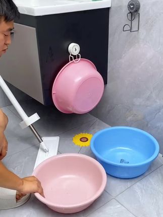 卫生间总是乱糟糟的!可以看这个多功能铁艺吸盘脸盆挂钩,免打孔,不伤墙面,各种墙面,卫生间必备!